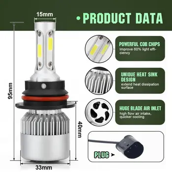 

8000LM Car Headlight 6500K Waterproof IP68 LED Cool White Lamp Parts Accessories Tool Auto