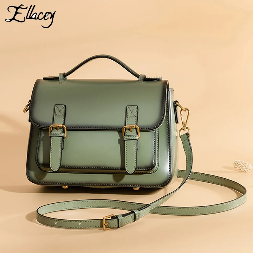 

New 2018 Vintage Satchels Bag Women Cow Split Leather Lady Retro Handbag Leather Messenger Bag Small Shoulder Crossbody Bags