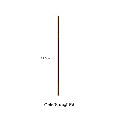 Gold-Straight-S Скандинавские красочные 304 нержавеющая сталь питьевой соломинки многократного использования изогнутая металлическая соломинка Высокое качество трубка Офис Бар посуда для напитков аксессуары - Цвет: Gold-Straight-S