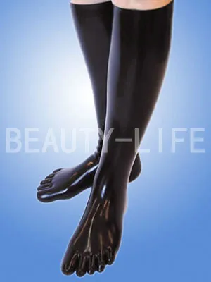 Cosplay&ware Latex Socks Seamless 3d Toe Tight Fit Knee Stockings 35cm Long White Natural Color Fetish -Zentai shop online