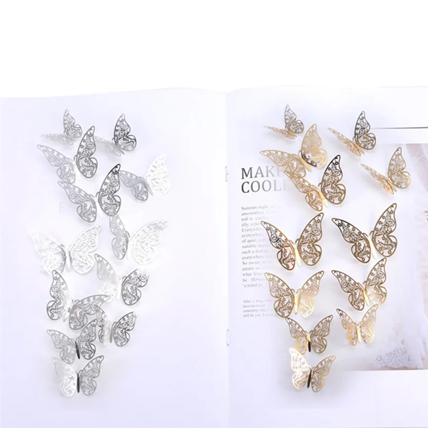 

12Pcs Butterfly Mirror Decoration Home Room Art 3D DIY Wall Stickers Mural Stickers For Xmas Home Decal On the Wall Nov#2