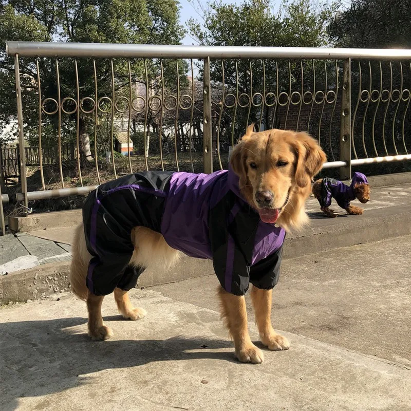 Spring Summer Dog Raincoat Waterproof Clothes Outdoor Rain Coat Jacket Coat 4 Legs Safe Snow Raincoats For Medium Large Dogs