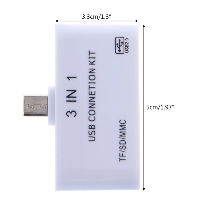 3 в 1 OTG Micro USB 2,0 SD/TF/карт-ридер usb-адаптер для зарядки samsung Sep-27A