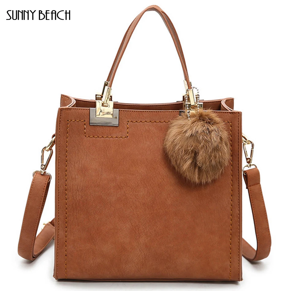 

SUNNY BEACH Famous brand women Hair ball bag women handbag shoulder bag simple small scrub bag retro shoulder bag girls cross