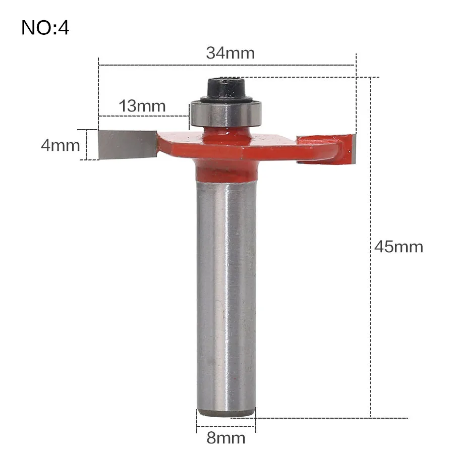 1 шт. 8 мм хвостовик Круглый-над фрезы для деревообработки инструмент 2 Флейта концевая мельница с подшипником Фрезерный резак угловой круглый над