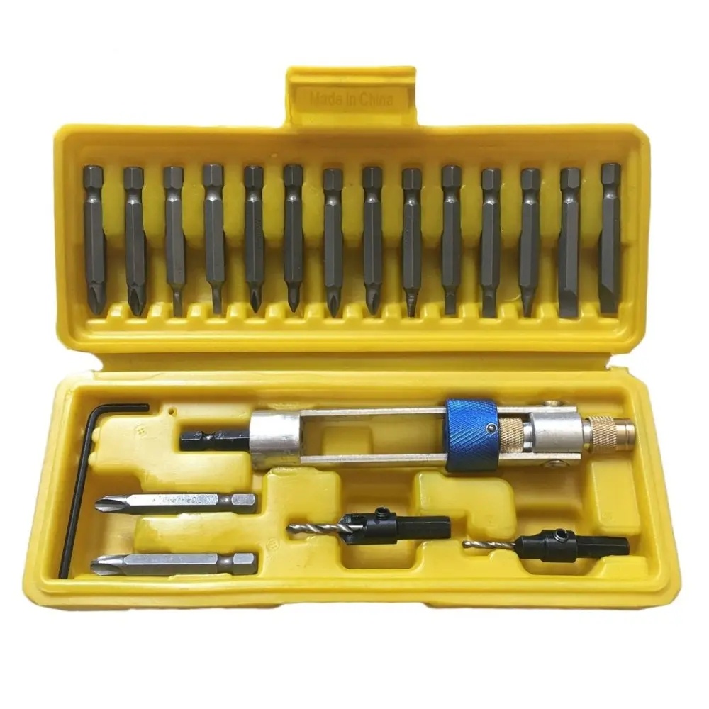 

20 Bits Set Half-Time Drill Driver Swivel Head Quick-Change From Drilling To Driving & Torque Ratchet Screwdriver Spanner Easy