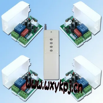 

Free Shipping AC220V 1 Channel Wireless Remote Control on Off Switch Board 220V Controller (3000m) 4Receiver & 1Transmitter