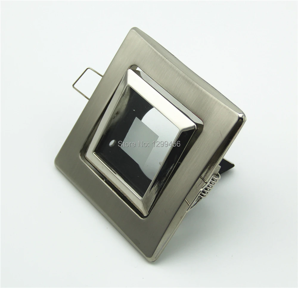 

2pcs Stain Nickel Square Downlight Holder Cut Hole 85mm GU10/MR16 LED Ceiling Spot Fixture