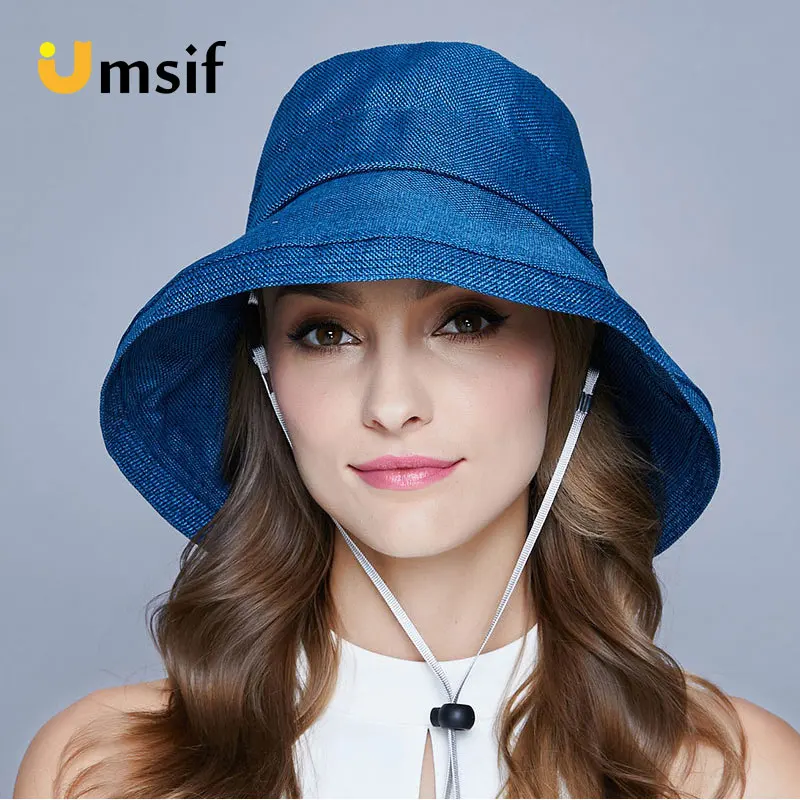 

Women Men Cotton Sun Hat Wide Brim Hat Panama Caps With Bow 2019 New Fashion Female Male Summer Cap Fedoras Hats Beach UV Hats