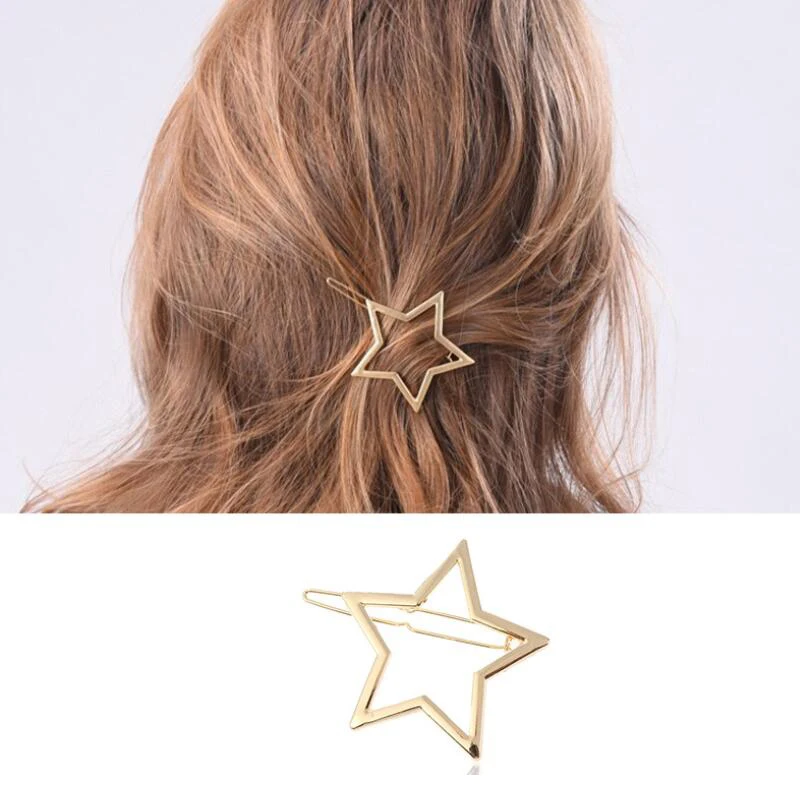 

Jisensp Fashion Women Jewelry Sweet Hair Clips Unique Style Hairpin Hollow Star Hair Clip Ornament Hair Accessories Ornamente