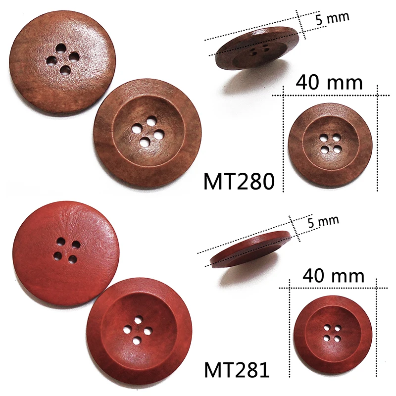 10 шт. круглые пуговицы из натурального дерева 40 мм 45 мм|wooden button 2 holes|wooden buttonswood sewing