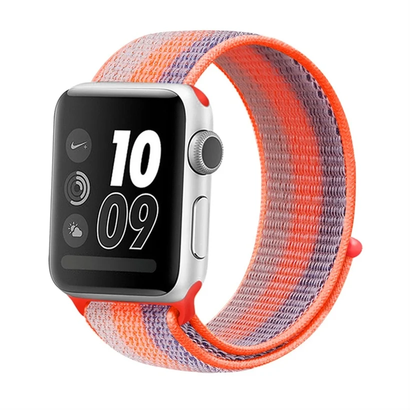 Спортивный ремешок для Apple Watch Band 4 44 мм 40 iWatch 3 2 1 42 38 аксессуары цветной нейлоновый