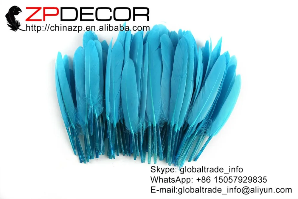 Zpdecor утиное перо 100 шт/партия 10-15 см(4-6 дюймов) Премиум качество Бирюзовая голубая утка кочеты свободные оптовые перья(оптом