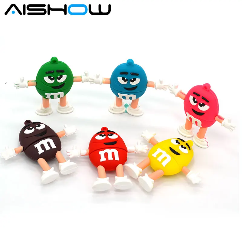 

Rainbow bean sugar usb flash drives 128MB 1gb 4GB 8GB 16GB USB 2.0 Flash Memory Stick Drive Thum/Car/Pen M&M U Disk Festival