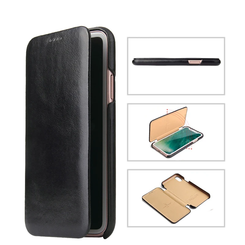 High-end-Leather-Case-for-iPhone-X-6-7-8-Plus-Vintage-Classic-Series-Folio-Flip