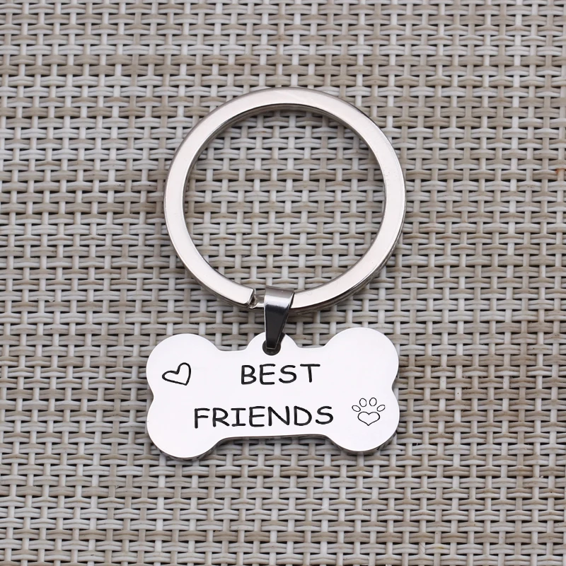 Брелок для ключей Best Friends подарок 1 шт. брелок в форме костяной формы собак и