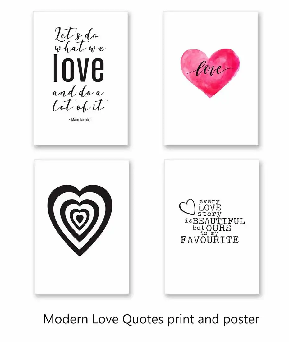 Warm Love Quotes Posters Prints Love Heart Canvas Painting On The Wall For Kids Room Bedroom Nordic Home Decoration Art Pictures (4)