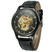 Fashion Black Golden Star Luxury Design Clock Mens Watch Top Brand Mechanical Skeleton Steampunk Watch Male Wrist Watch Gift