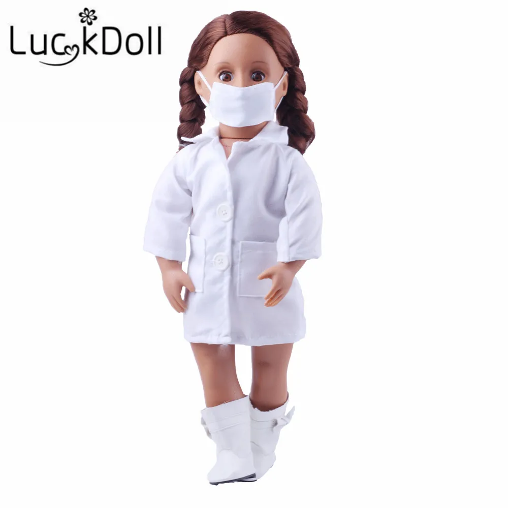 LUCKDOLL костюм медсестры и медицинские приборы подходят 18 дюймов Американский 43 см BabyDoll одежда аксессуары, игрушки для девочек, поколение, подарок