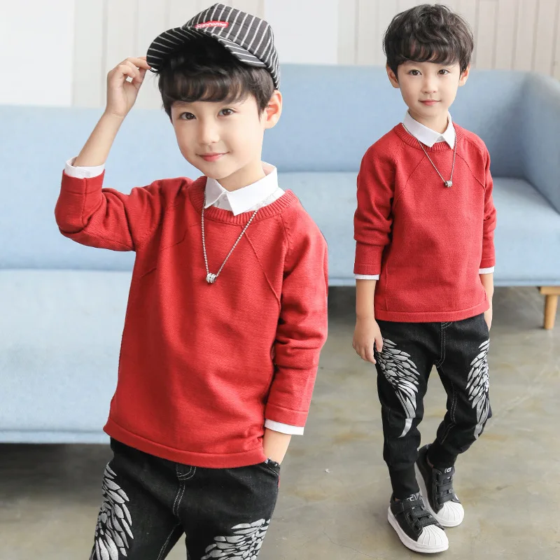 

Boy Sweater Autumn Winter Warm Long Sleeve Sweaters For Kids Boys Clothing 2018 New Fall Tops 4 5 6 7 8 9 10 11 12 13 Kerst Trui