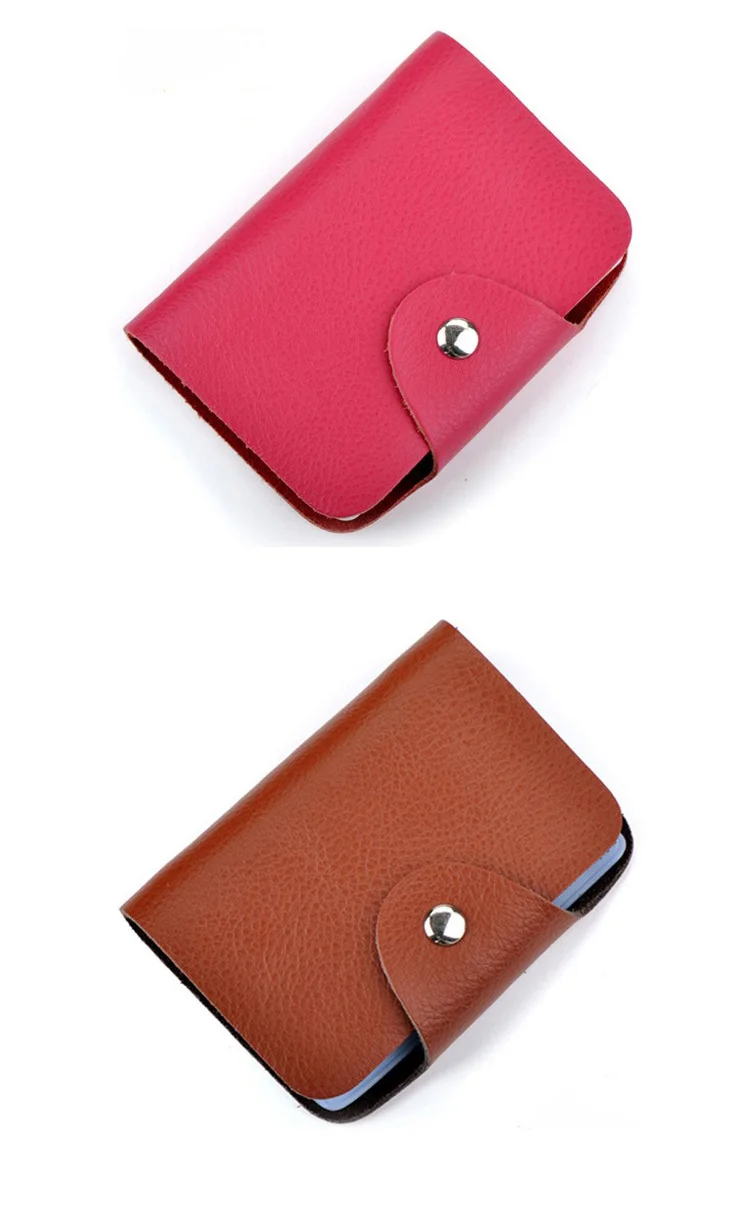 Colorful Leather Business Card Holder with Slots