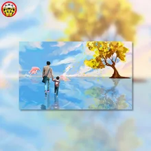 Картина по номерам художественная краска по номеру большая картина Сделай Сам масляная мультяшная фигурка отец и сын покраска их собственный заполняющий наполнитель теплый