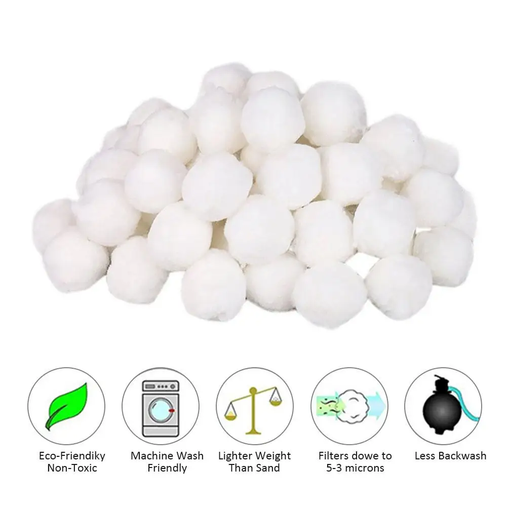 700g White Pool Cleaning Filter Balls Water Treatment Reusable Filterlight high strength durable swimming pool cleaning