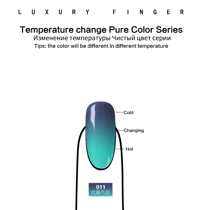 Роскошный палец 1 шт. 15 мл изменение температуры УФ-гель для ногтей смывка для лака дизайн ногтей маникюр Хамелеон Изменение цвета лак - Цвет: color 11