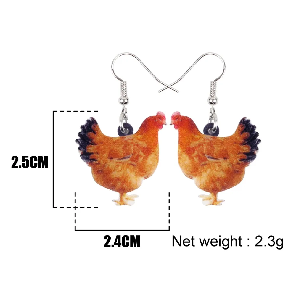 Weveni акриловые в стиле аниме курица серьги милые длинные висячие Висячие уникальные фермерские животные ювелирные изделия для женщин шармы для девочек подарок аксессуар