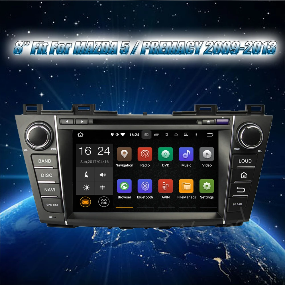 Best Krando 8" Android 8.0 car navigation multimedia system for Mazda 5 For Premacy 2009-2013 audio radio gps dvd player WIFI 3G DAB+ 0