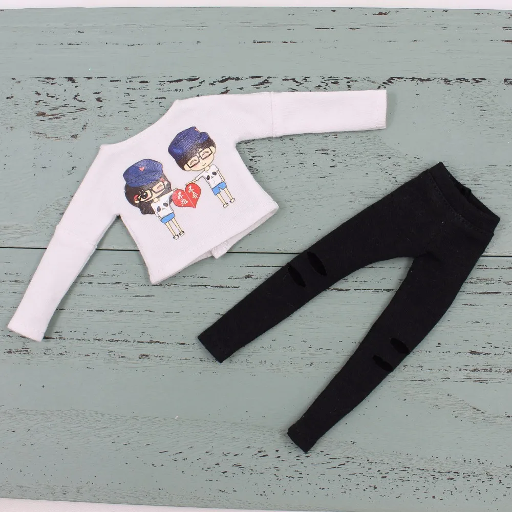 Neo Blythe Doll White Shirt with Black Pants 5