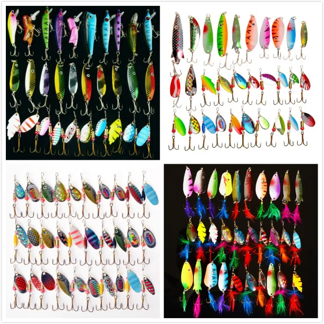 

Spinner Spynner Fishing Lure Spoon Carp Fishing Bait 30pcs Spinnerbait Metal Hard Lure Artificial Isca Multi Color/size/depth