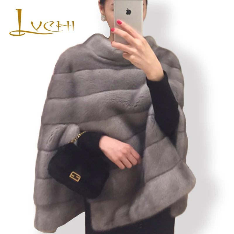 Новинка 2019 от бренда LVCHI Женская куртка из натурального меха шубы короткие брюки