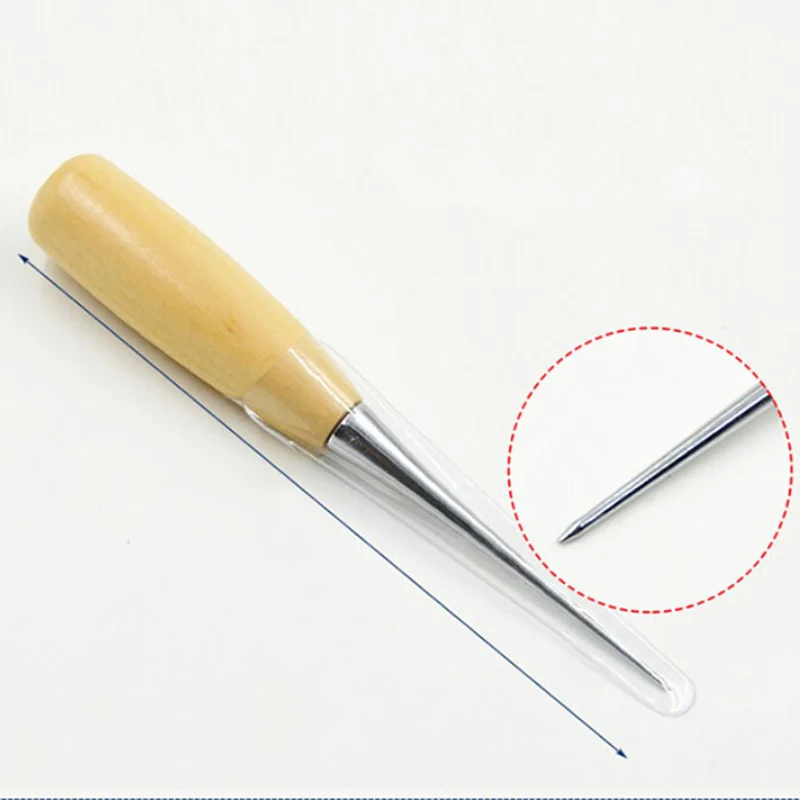 

Professional Leather Wood Handle Awl Tools For Leathercraft Stitching Sewing --M25