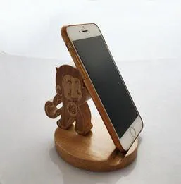 

Monkey Shape Wooden Material Mobile Phone Stand