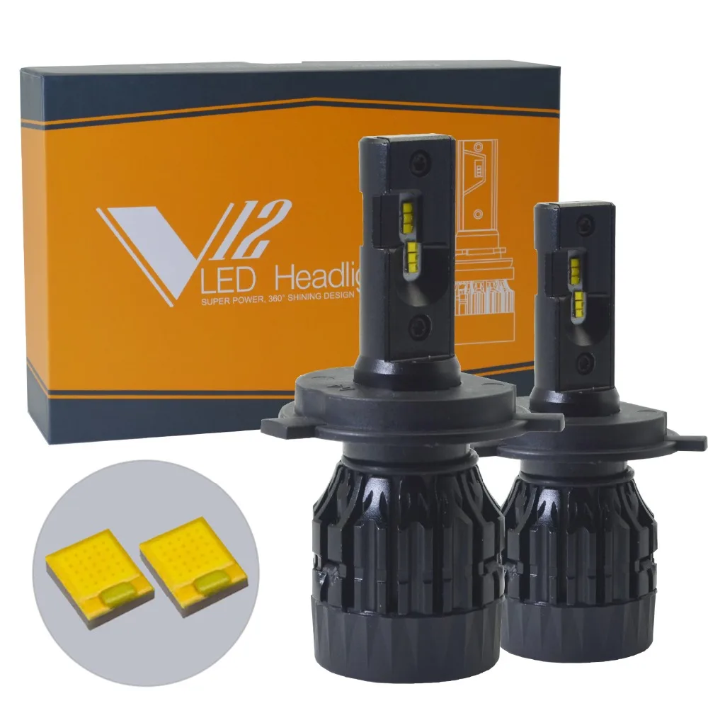 

36lahl Mini Fans CSP H4 Car LED Headlight Hi-Lo Beam 12000LM 120W 24V Fog Light V12 Auto Headlamp CSP Fog Light Bulb 100% Canbus