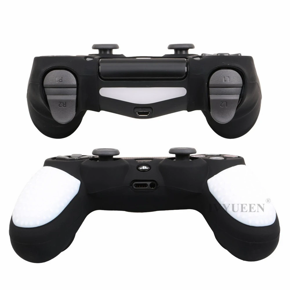 IVYUEEN Противоскользящий силиконовый чехол для Dualshock 4 PS4 DS4 PRO тонкий защитный чехол для контроллера с 2 захватами для большого пальца