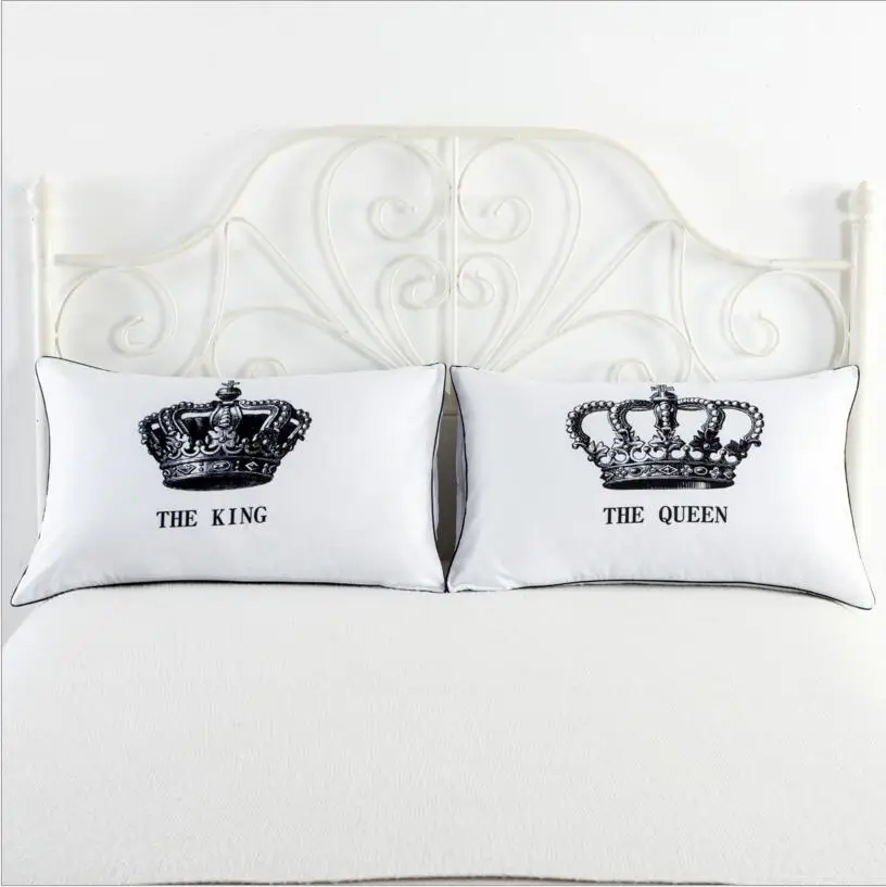 Queen King Pillowcase Decorative Pillow Case Romantic Wedding Valentine's Gift MR and MRS ...