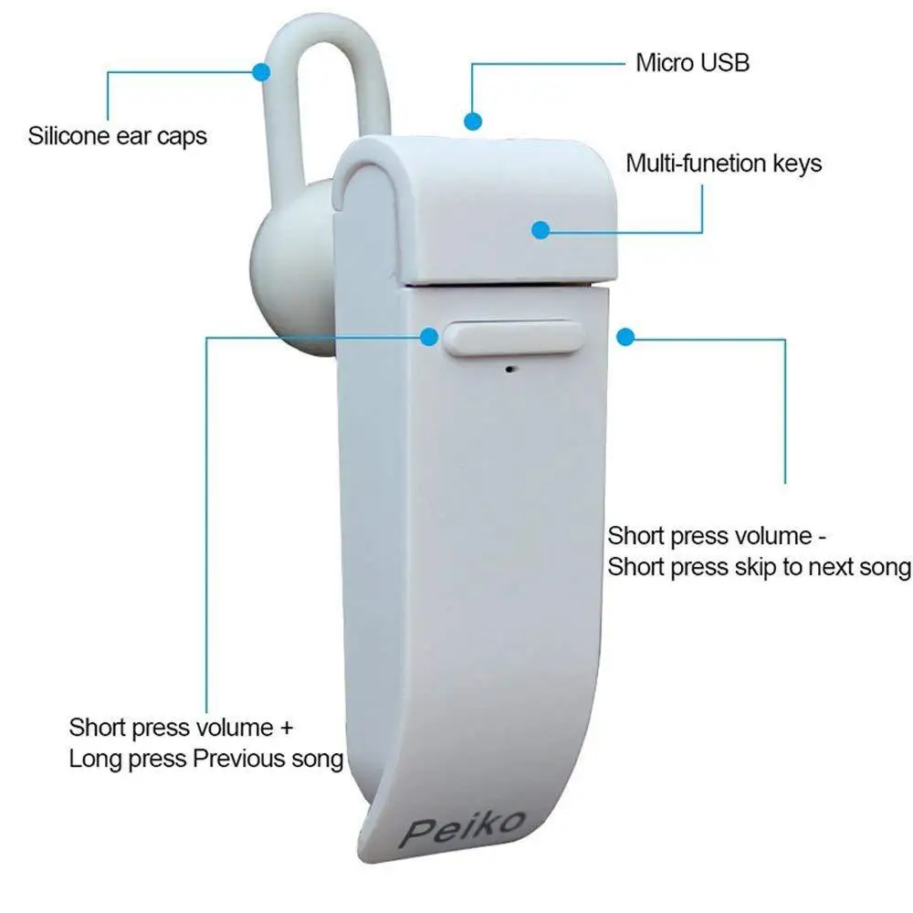 Peiko Inteligente Fone de Ouvido sem Fio Bluetooth Tradutor de Voz Business Smart Car Hands Headconjunto 16 Idiomas - Image 6
