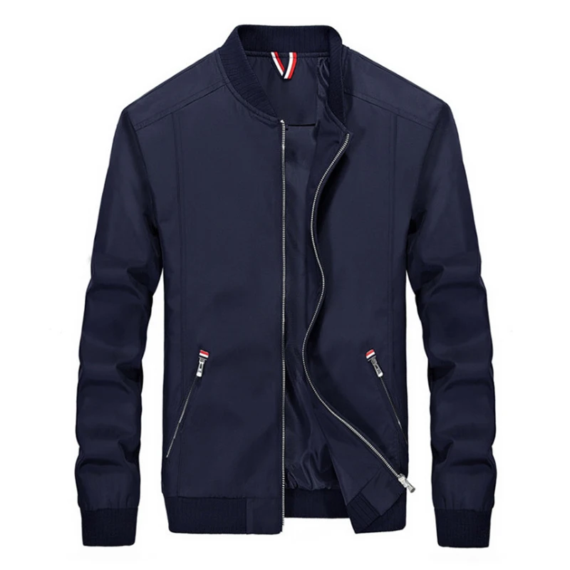 Весенняя куртка Для мужчин мода Slim Fit Легкая куртка на молнии Водонепроницаемый куртка Повседневное мужской верхней одежды Casaco Masculino 4XL