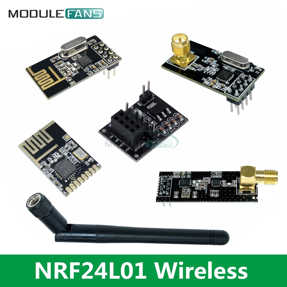 

NRF24L01 Wireless Module Board 8 Pin Receiver Transmitter Microcontroller 2.4GHz Antenna Socket Adapter Plate Board for Arduino