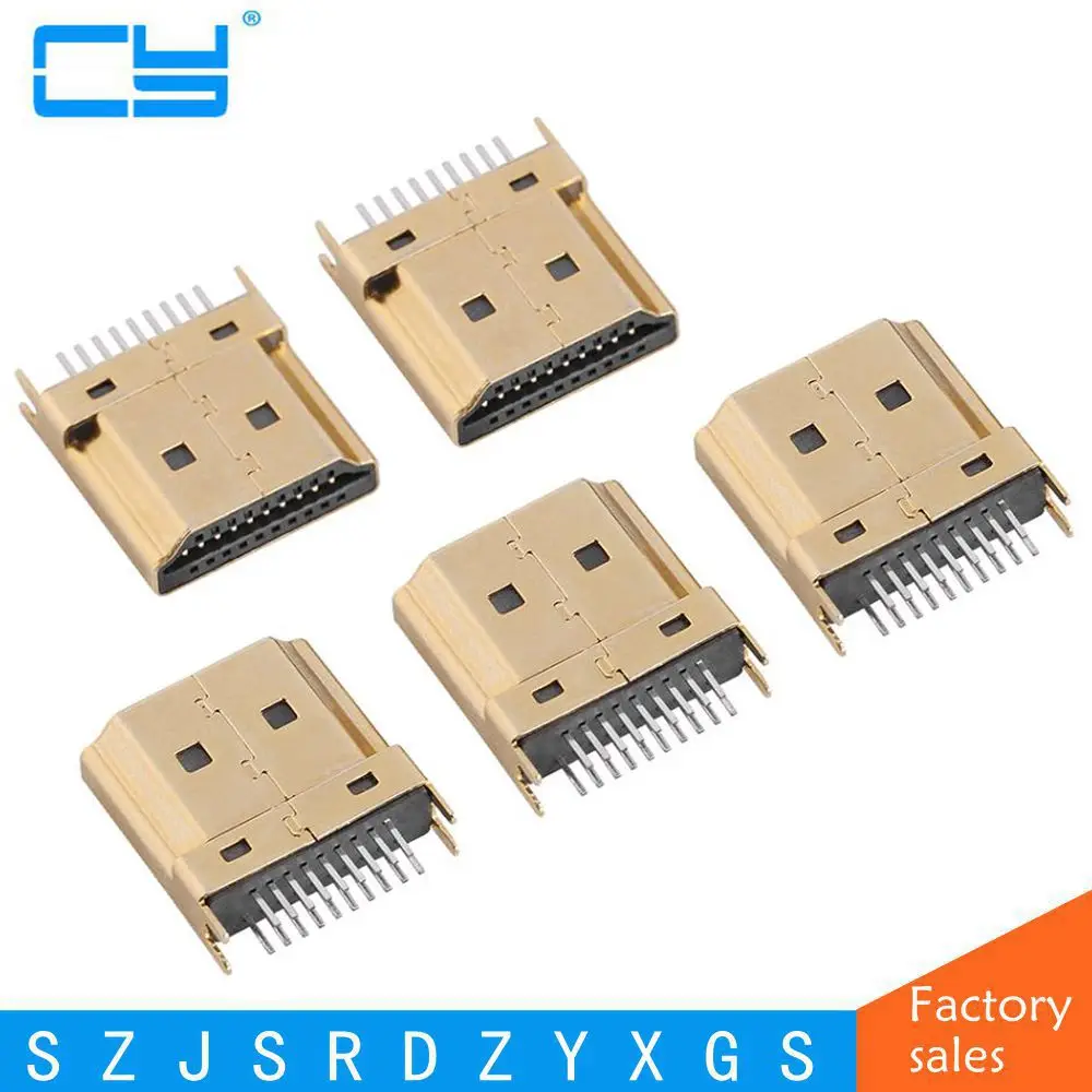 Разъем HDMI USB 19pin B типа папа разъем Jack 19 контактный DIP для зарядки Hd 360 градусный