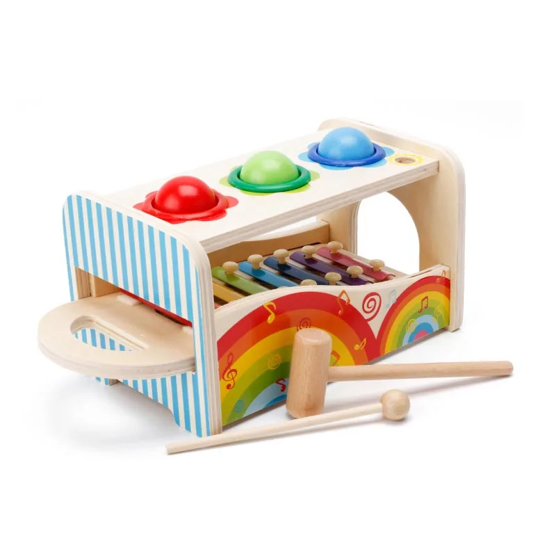 

2 In1 Woode Sound Knock Beat Balls Octave Piano Montessori Educational Toy For Children Puzzle Oyuncak Baby Montessori Material