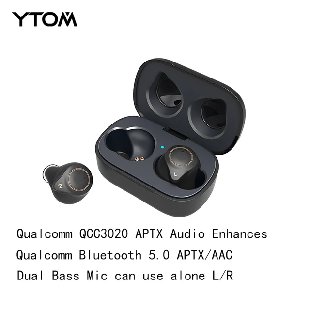 Ytom T1 TWS True беспроводной Bluetooth 5,0 наушники Поддержка APTX ACC CVC8 шумоподавление с супер басом HD микрофон гарнитура наушники