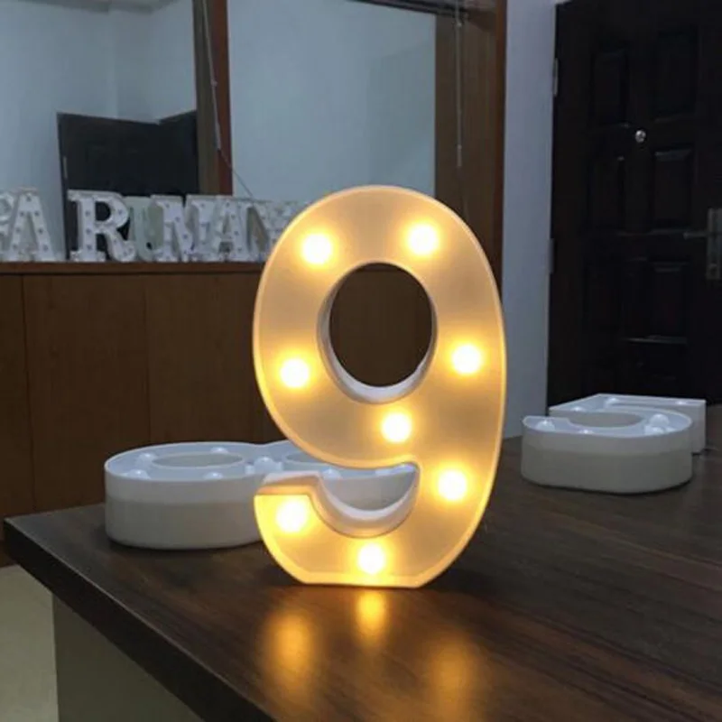 Led Marquee буква Алфавит символ огни знак Свадьба День Рождения Декор лампы - Цвет: 9