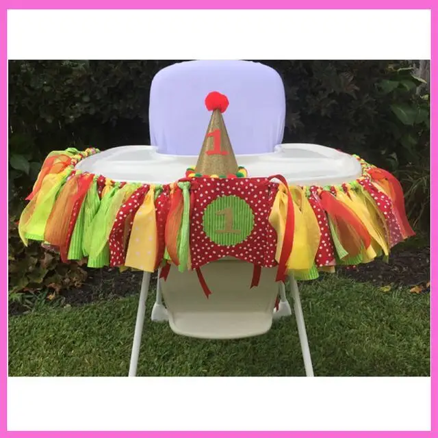 New high chair bunting baby shower Wreath garland party decoration home