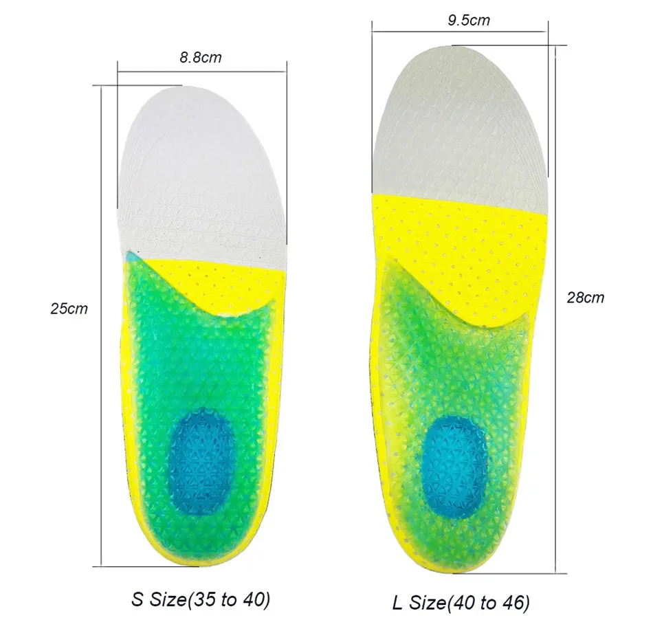 Границы для путешественника силиконовые Стельки спортивные Стельки Ударопоглощение Арка Поддержка ортопедической обуви колодки