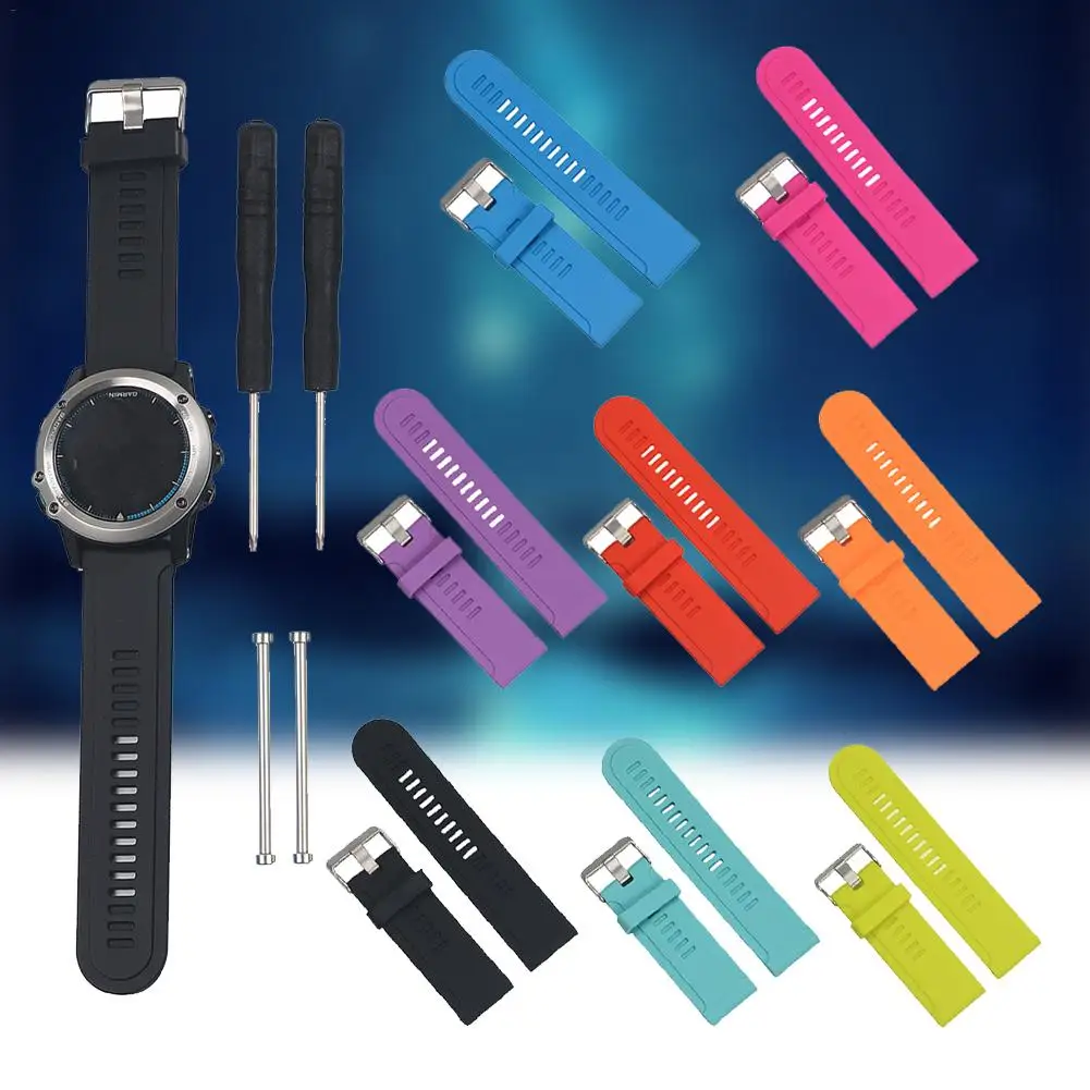 

HOT 8Colors Universal Silicone Replacement Wrist Watchband For Garmin D2/Fenix /Fenix2 Fenix3/Fenix3 HR/Quatix/Quatix3/Tactix J2