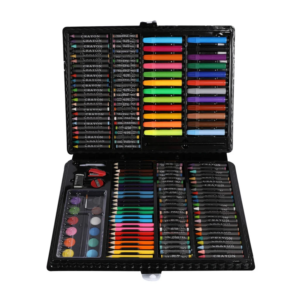 

168pcs Box Stationery Kit Office Kids Gift Supplies Drawing Tools Watercolor Pen Pencils Marker Art Set Painting Brush