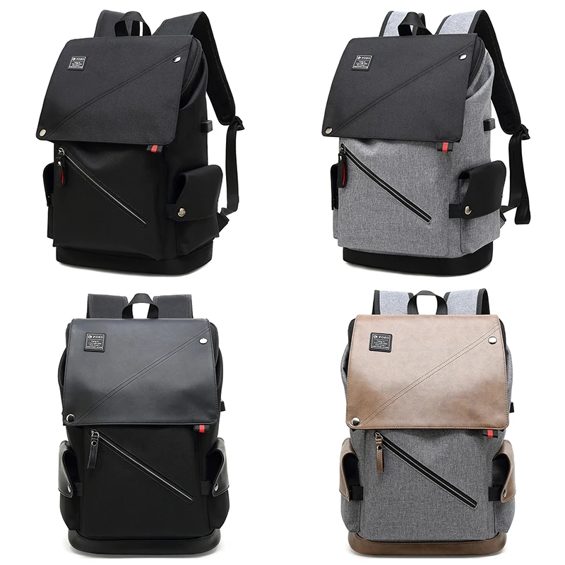 Enlarge Backpack USB External Charge 15.6 Inch Laptop Backpack Shoulders Men Anti-theft Waterproof Travel Backpack